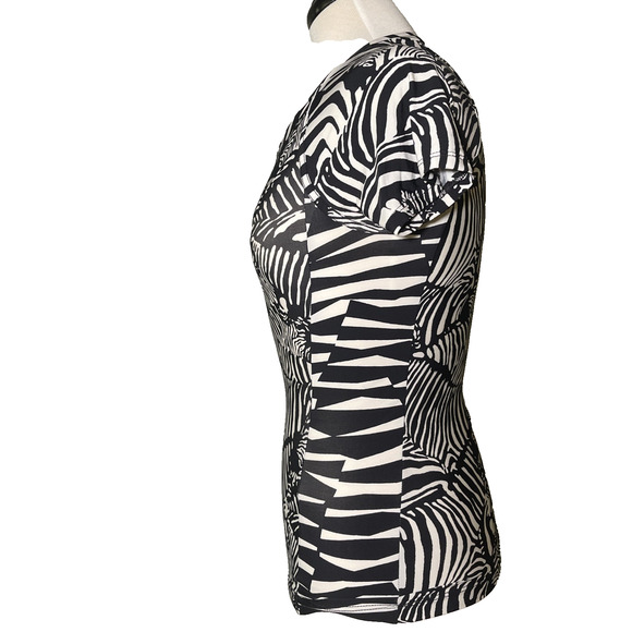 Designer Trina Turk Zebra Print Shirt Top Size Small - Picture 3 of 4
